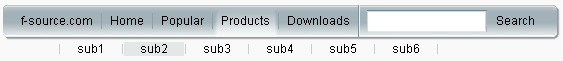 macromedia style horizontal menu bar